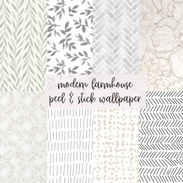 Neutral Farmhouse Peel & Stick Wallpaper! Details and Swirls