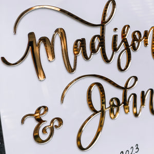 Gold Mirrored Acrylic 3D Welcome Sign