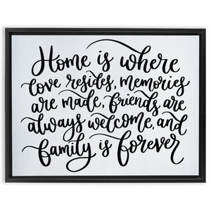 Home Is Where Framed Canvas Sign