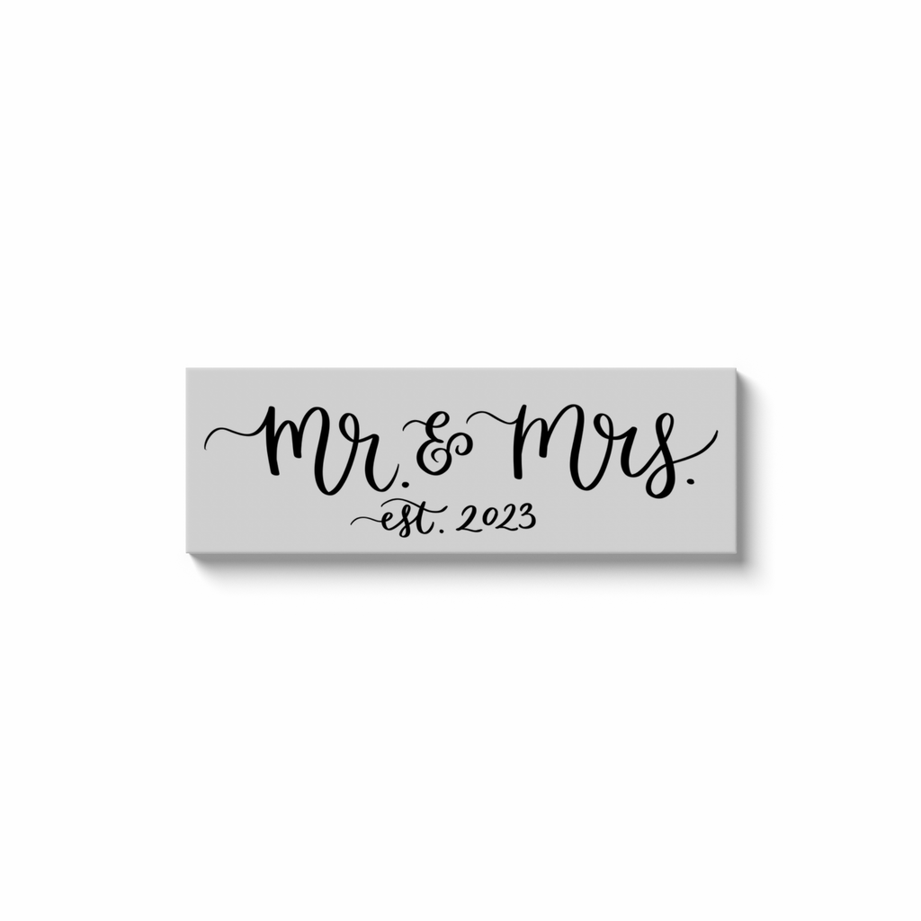Mr. & Mrs. est. 2023 Canvas Sign