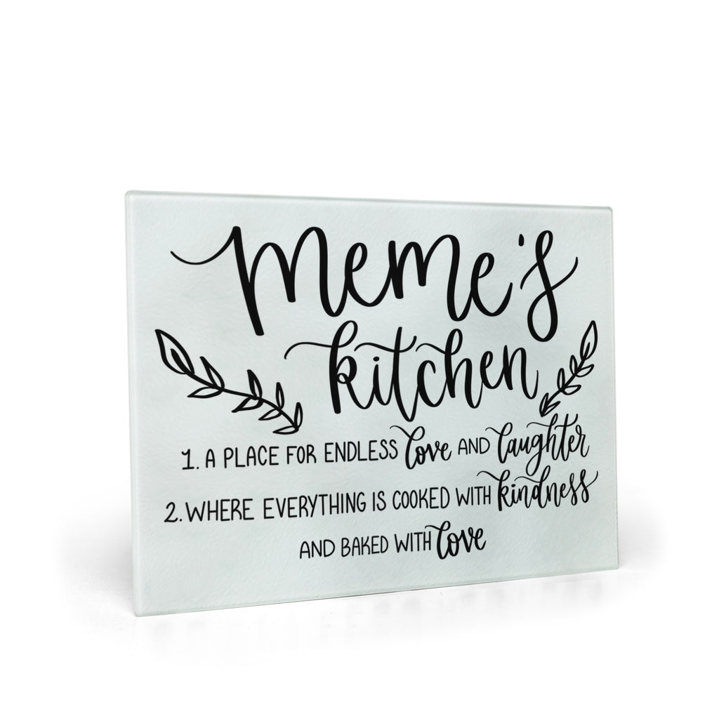 Meme's Kitchen Glass Cutting Board