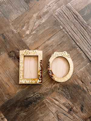Ornate Gold Mirror Magnet Photo Frame