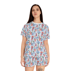 Lobster Hydrangea Pajama Set