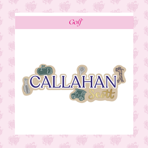Themed Wood Mounted Cut Out Name Sign