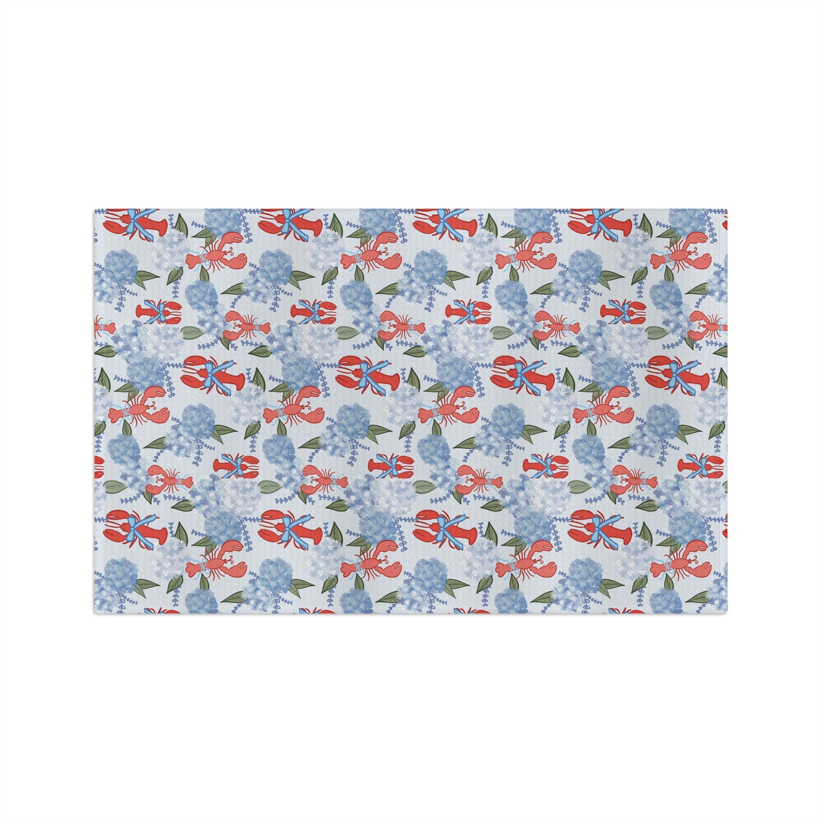 Lobster Hydrangea Microfiber Tea Towel