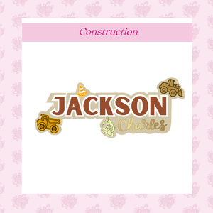 Themed Wood Mounted Cut Out Name Sign