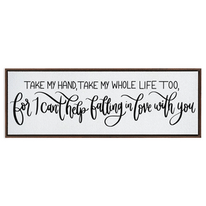 Falling In Love With You Framed Canvas Sign