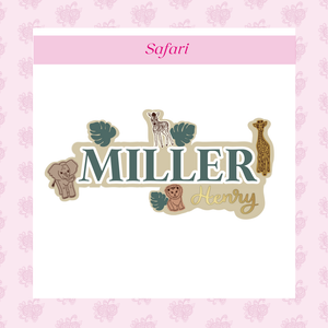 Themed Wood Mounted Cut Out Name Sign