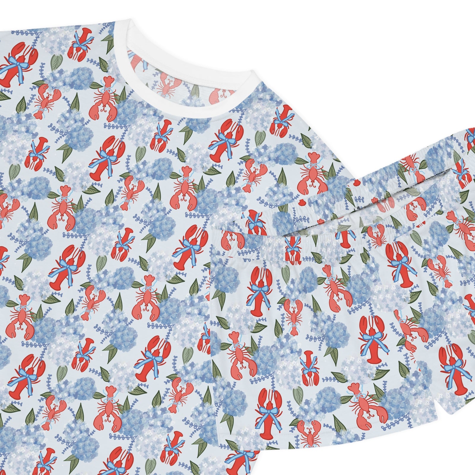 Lobster Hydrangea Pajama Set