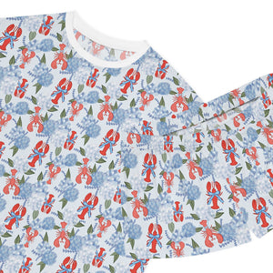 Lobster Hydrangea Pajama Set