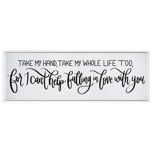 Falling In Love With You Framed Canvas Sign
