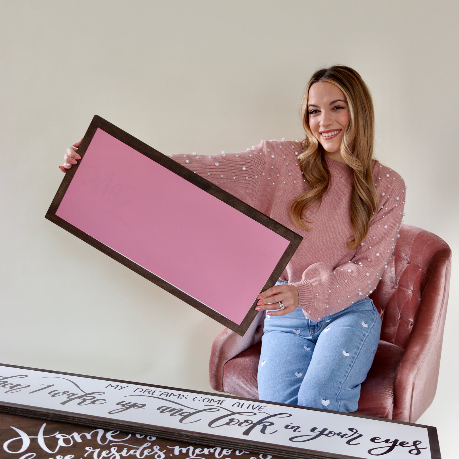 Custom Pink Board Quote Sign