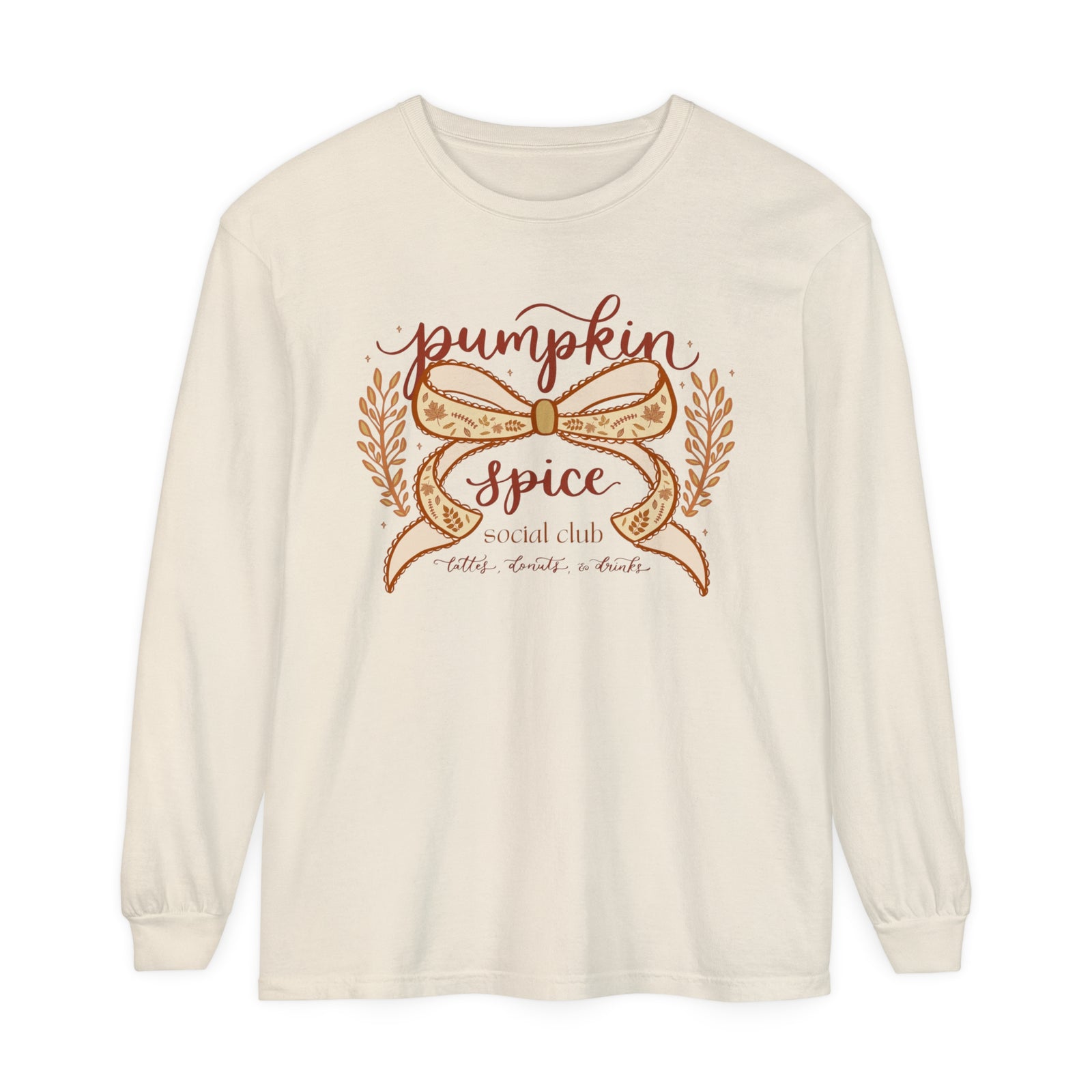 Pumpkin Spice Social Club Comfort Colors Long Sleeve Tee