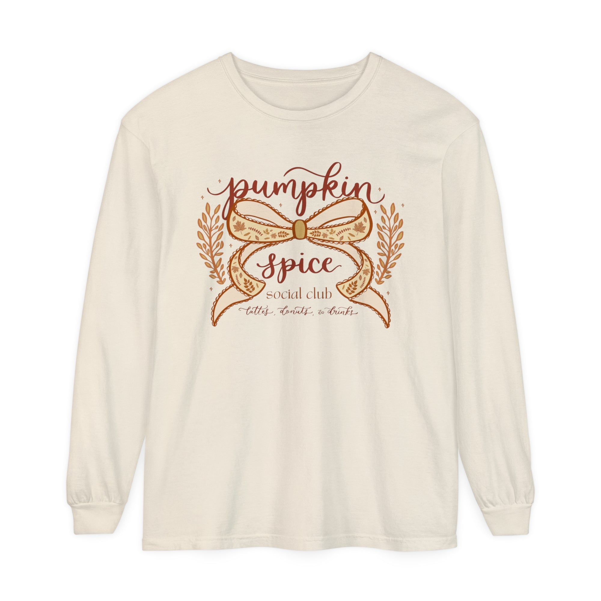 Pumpkin Spice Social Club Comfort Colors Long Sleeve Tee