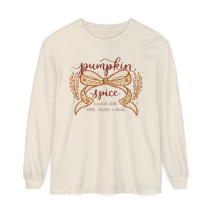 Pumpkin Spice Social Club Comfort Colors Long Sleeve Tee