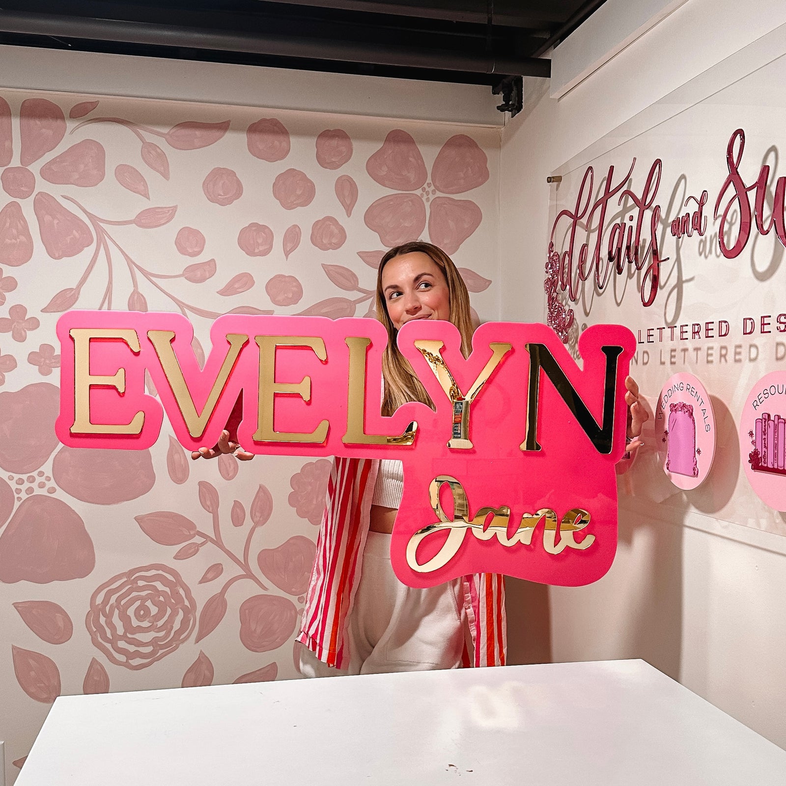 Acrylic Mounted Cut Out Name Sign