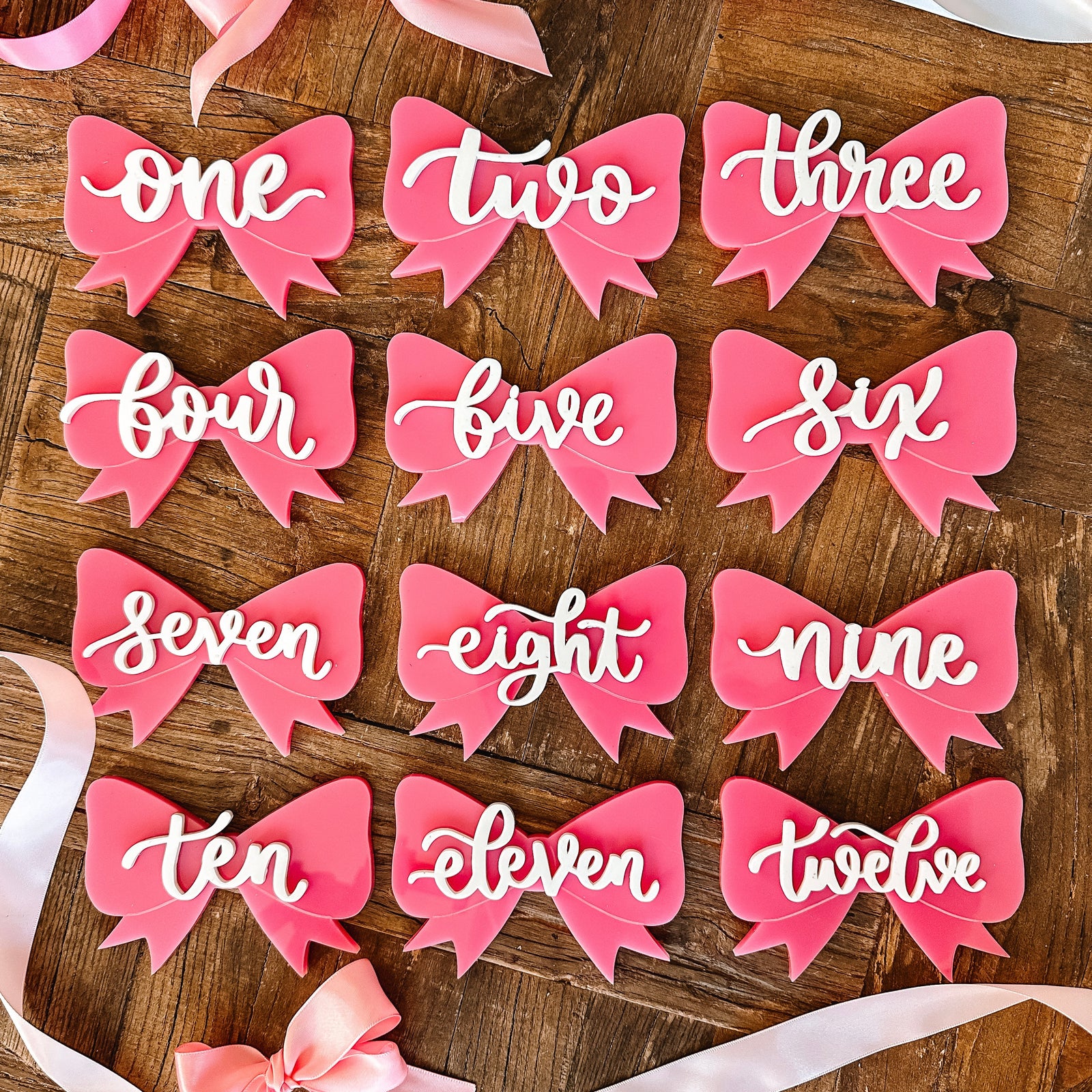 Acrylic Bow Monthly Milestone Markers