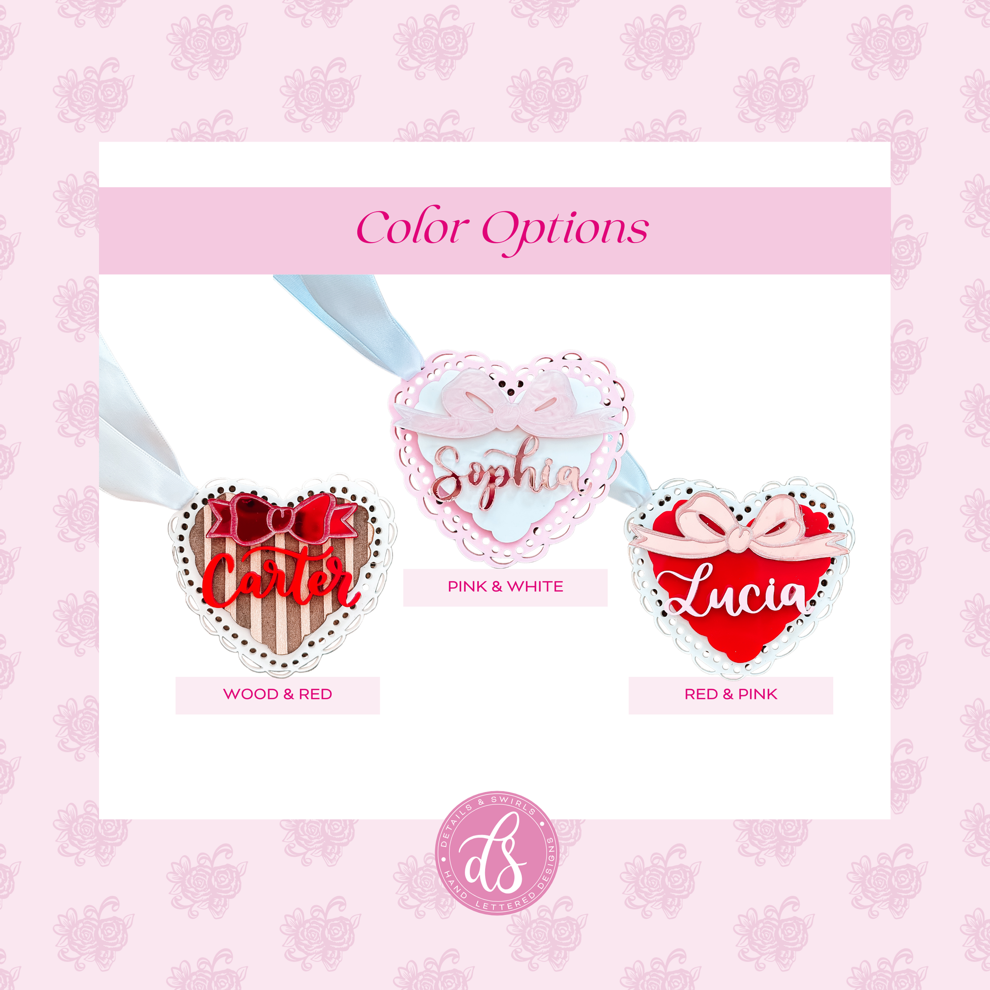 Valentine Heart Basket Name Tag