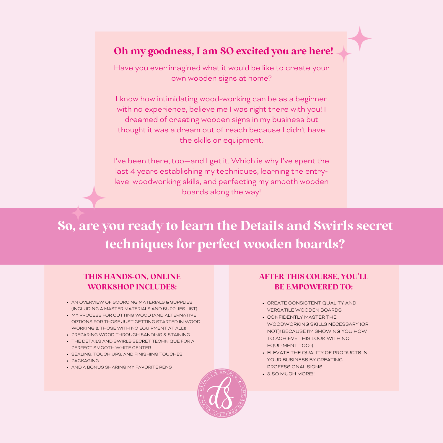 Details and Swirls: Wooden Sign Making Course