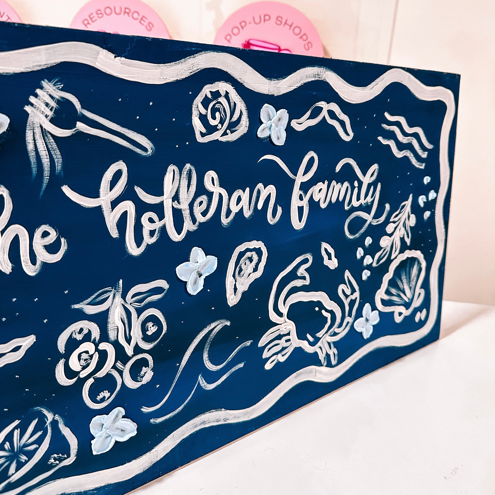 Mediterranean Market Family Name Sign