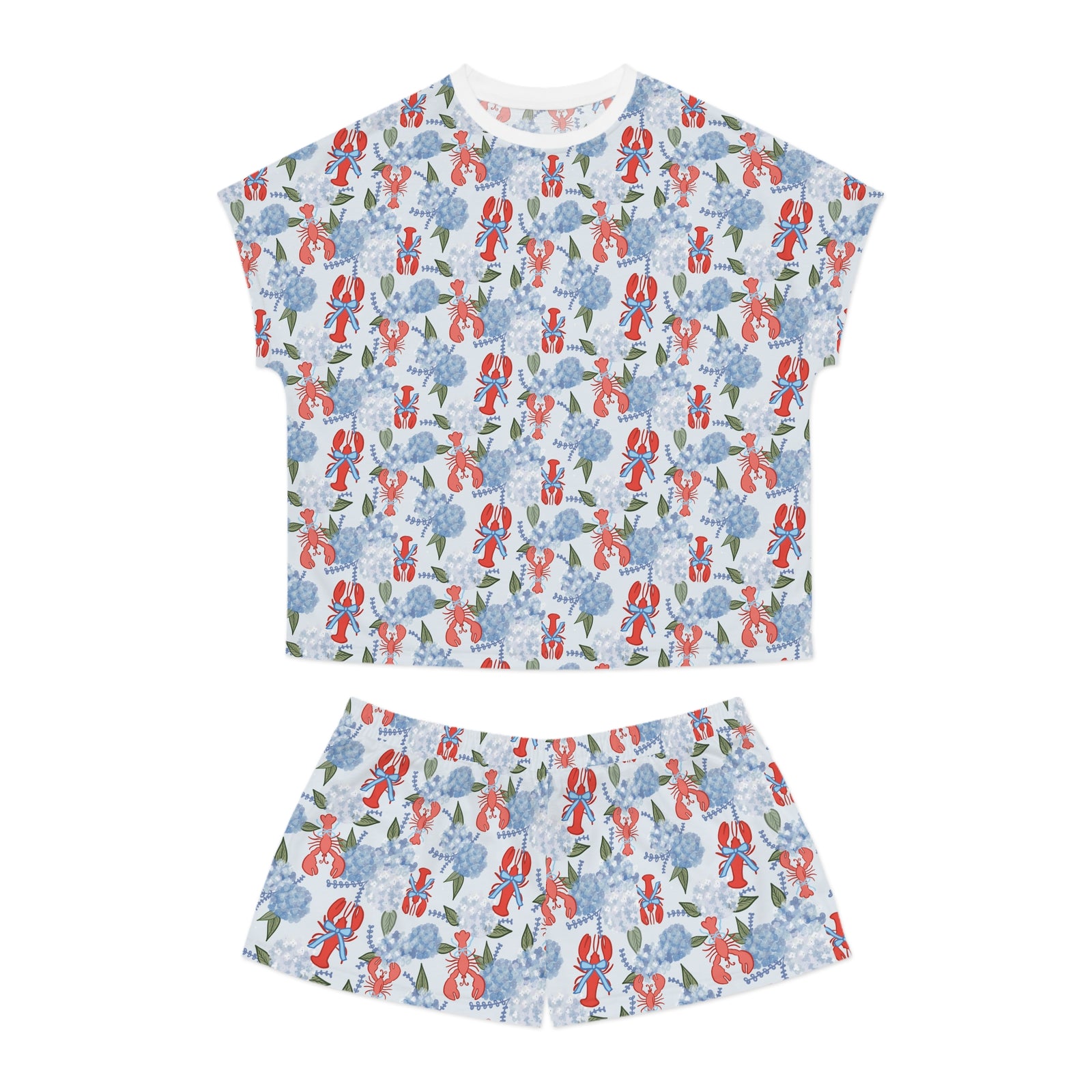 Lobster Hydrangea Pajama Set