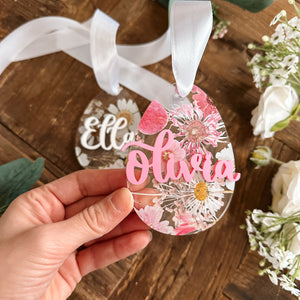 Pressed Floral Egg Easter Basket Name Tag