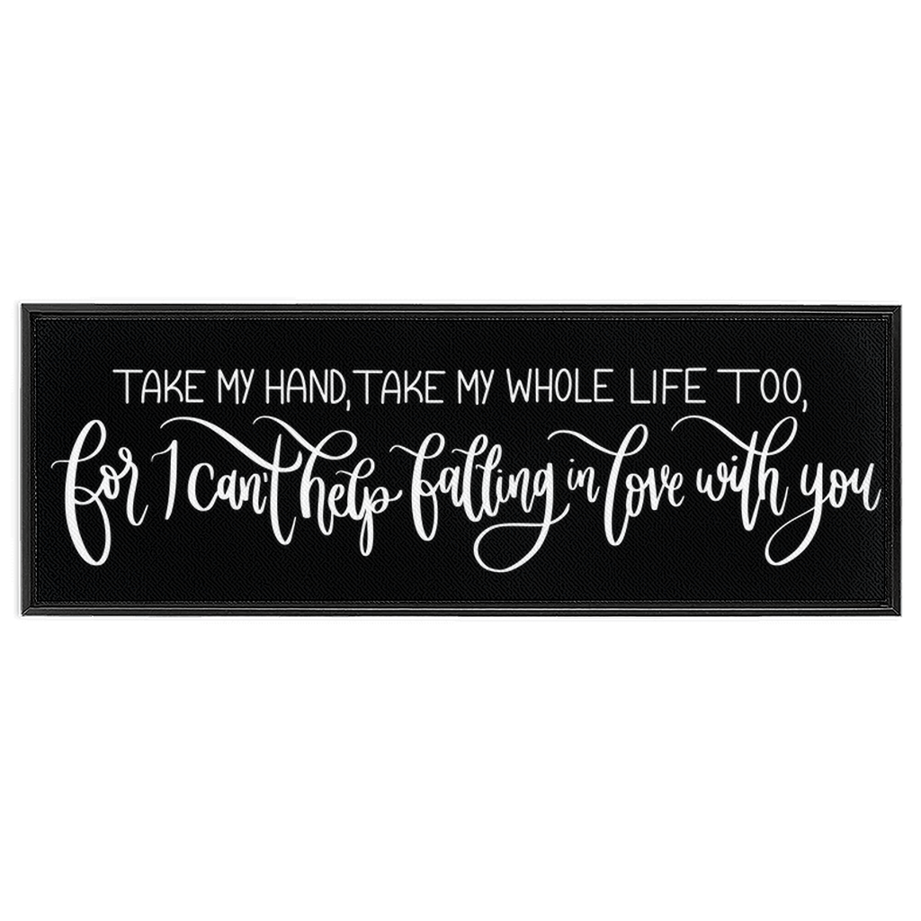 Falling in Love With You Framed Canvas Sign - Black