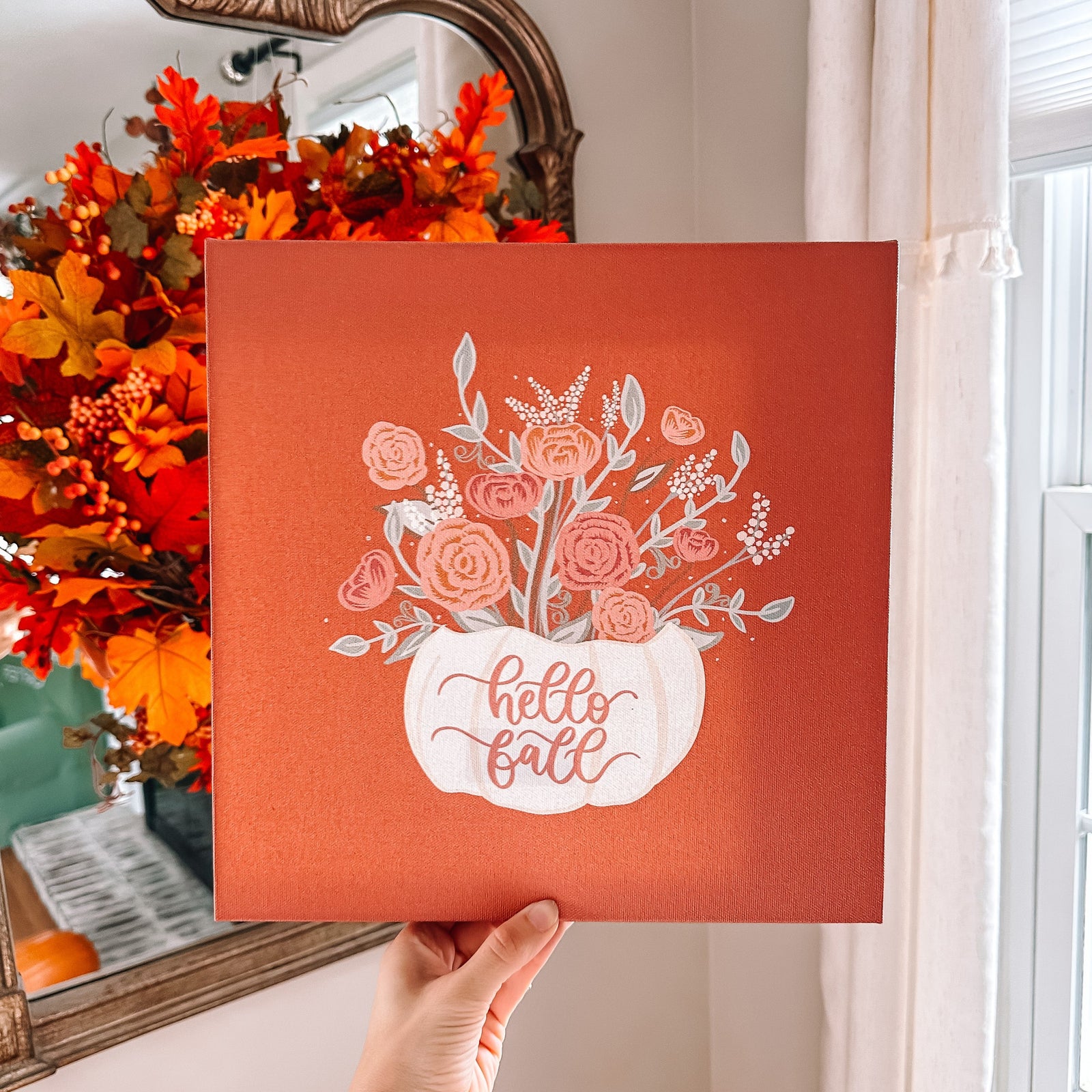 Hello Fall Pumpkin Canvas