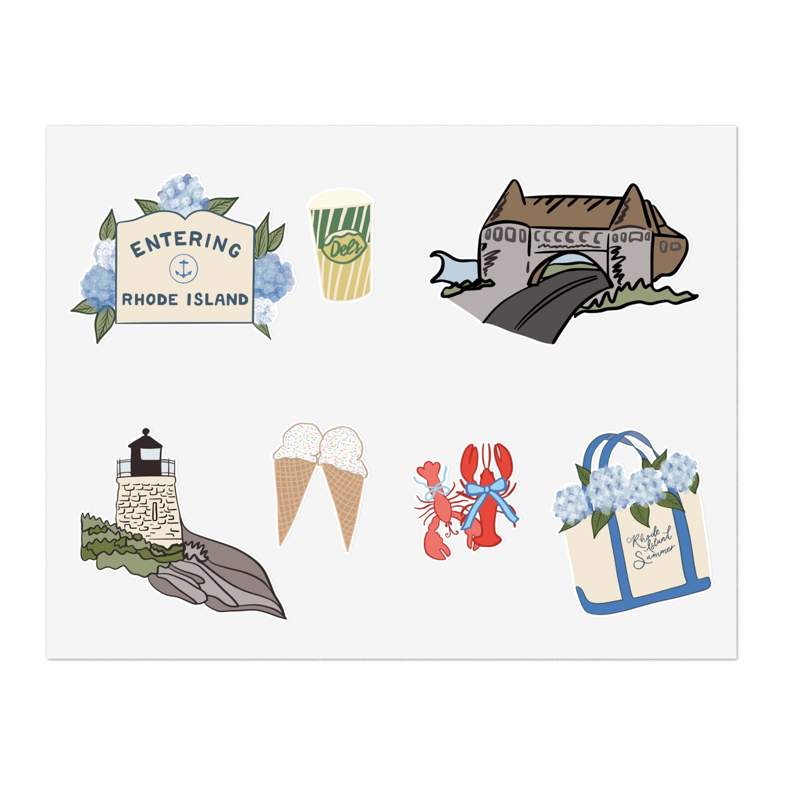Rhode Island Summer Sticker Sheet