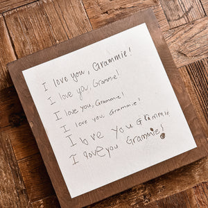 Handwritten “I love you” Wooden Sign