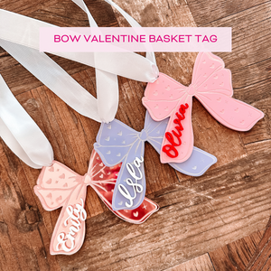 Valentine Bow Basket Name Tag