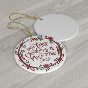 Our First Christmas As Mr. & Mrs. 2023 Porcelain Ornament