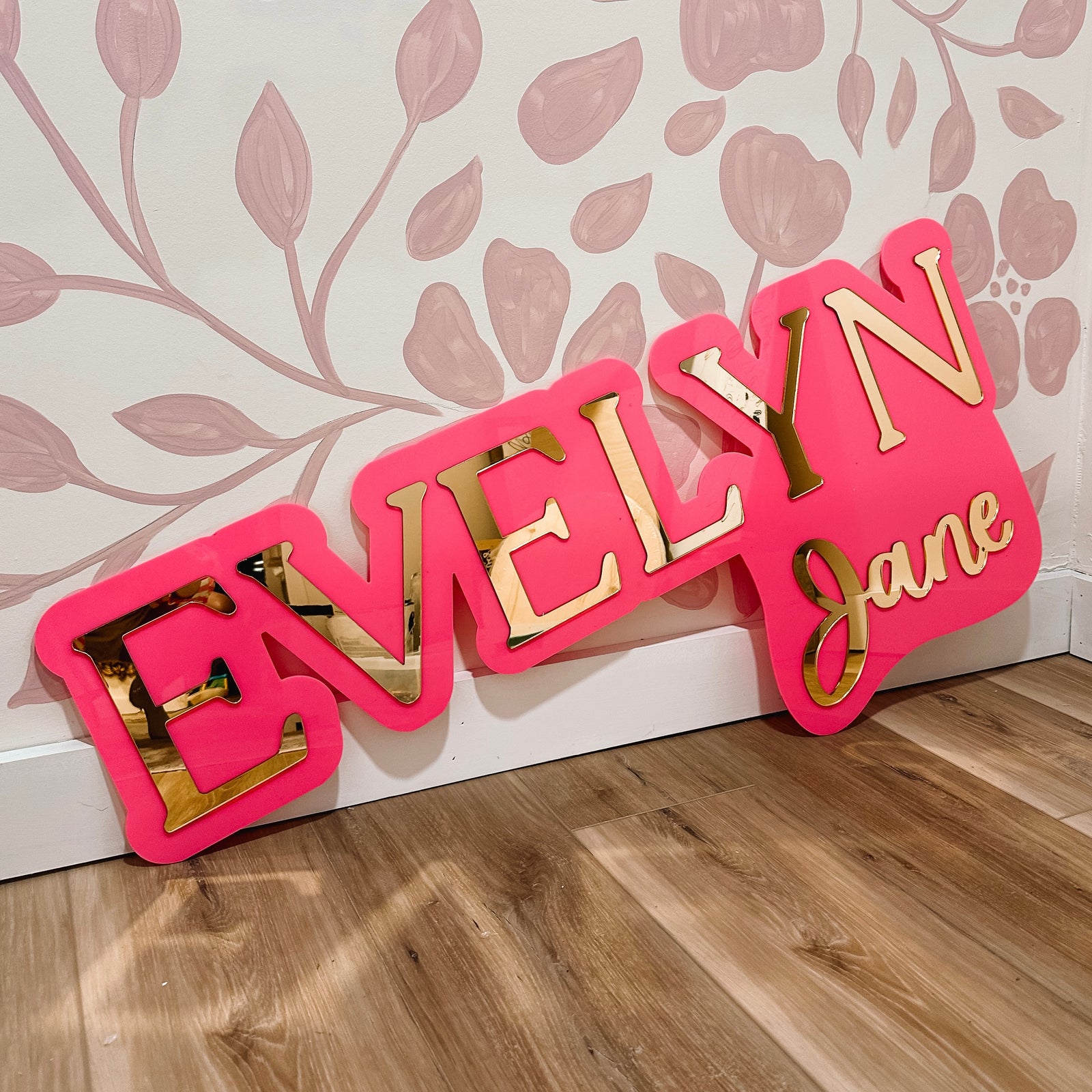 Acrylic Mounted Cut Out Name Sign