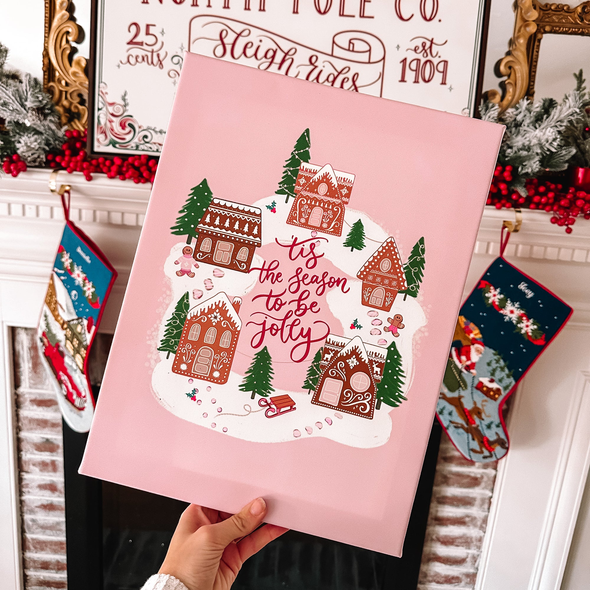 To Be Jolly Gingerbread Village Canvas