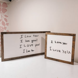 Handwritten “I love you” Wooden Sign