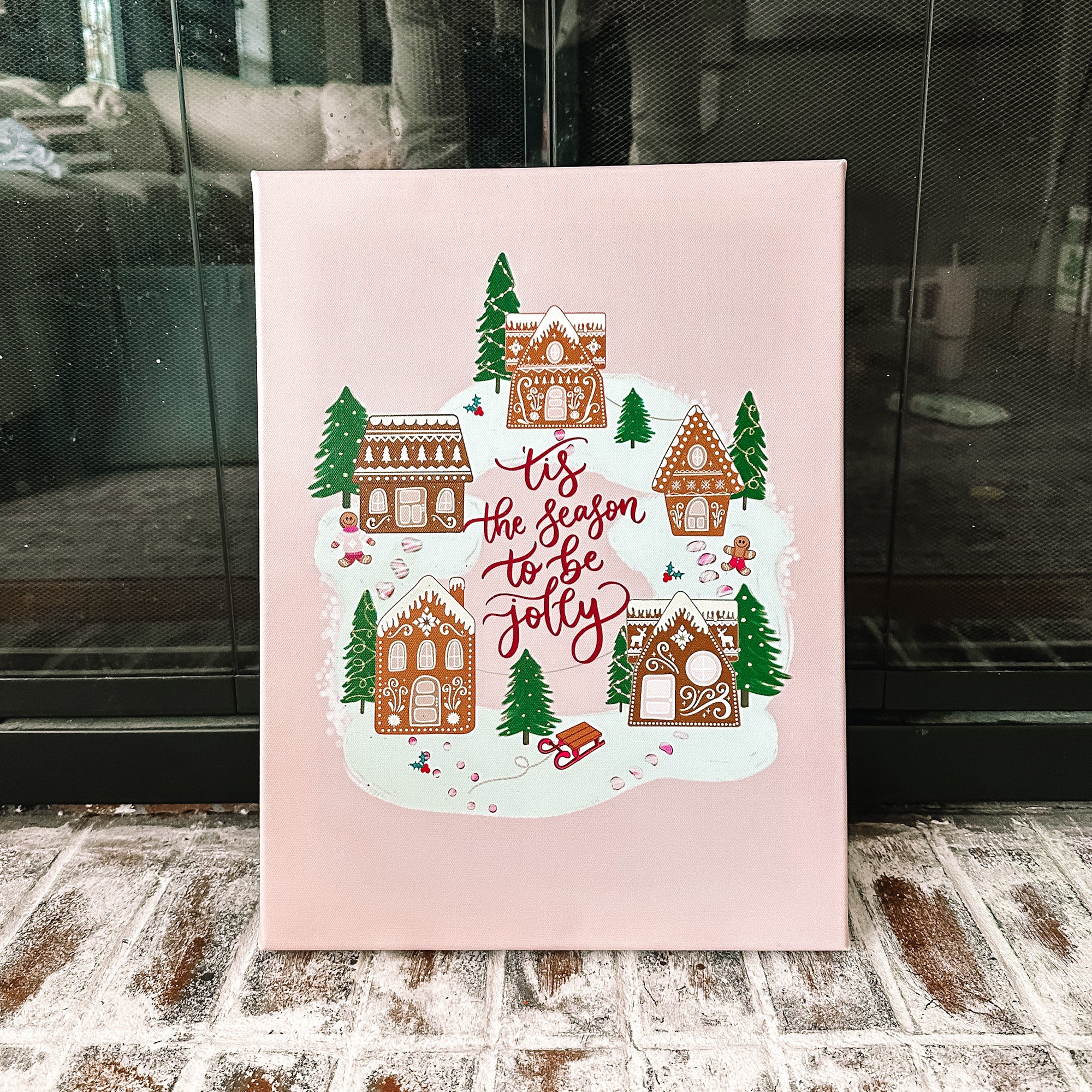 To Be Jolly Gingerbread Village Canvas