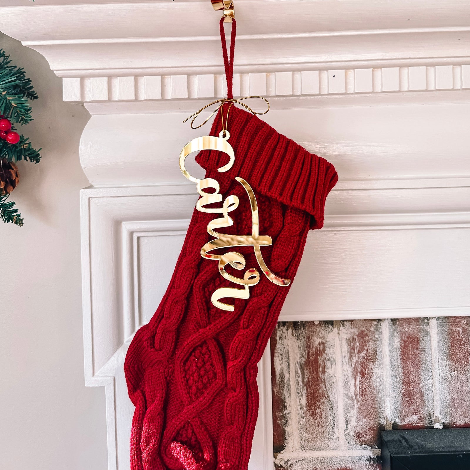 Acrylic Name Stocking Tag