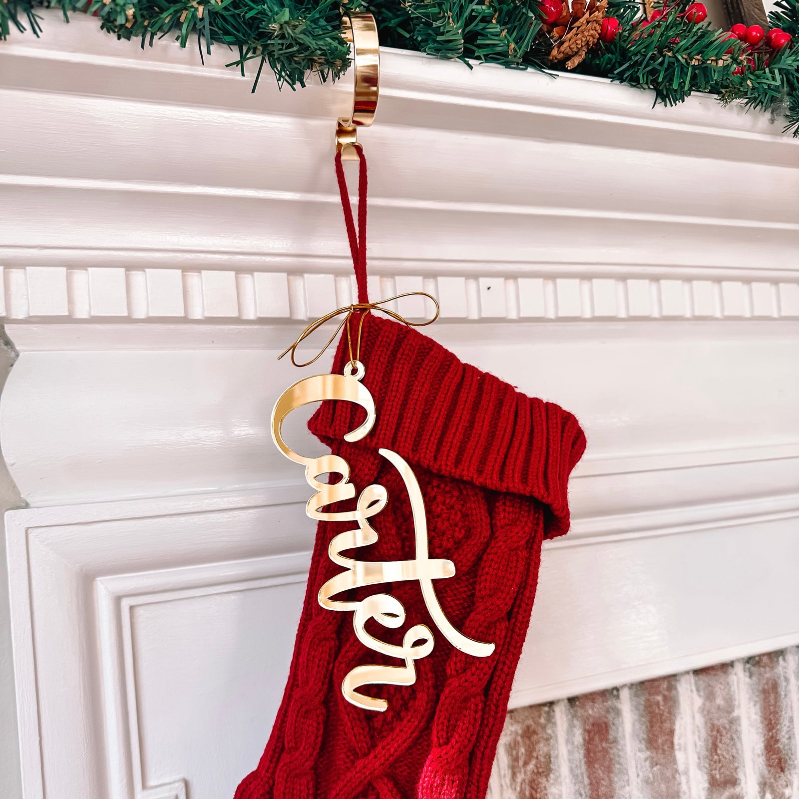 Acrylic Name Stocking Tag