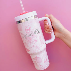 Hand Engraved Disco Toile Tumbler