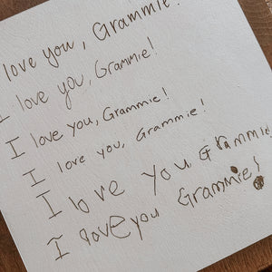 Handwritten “I love you” Wooden Sign