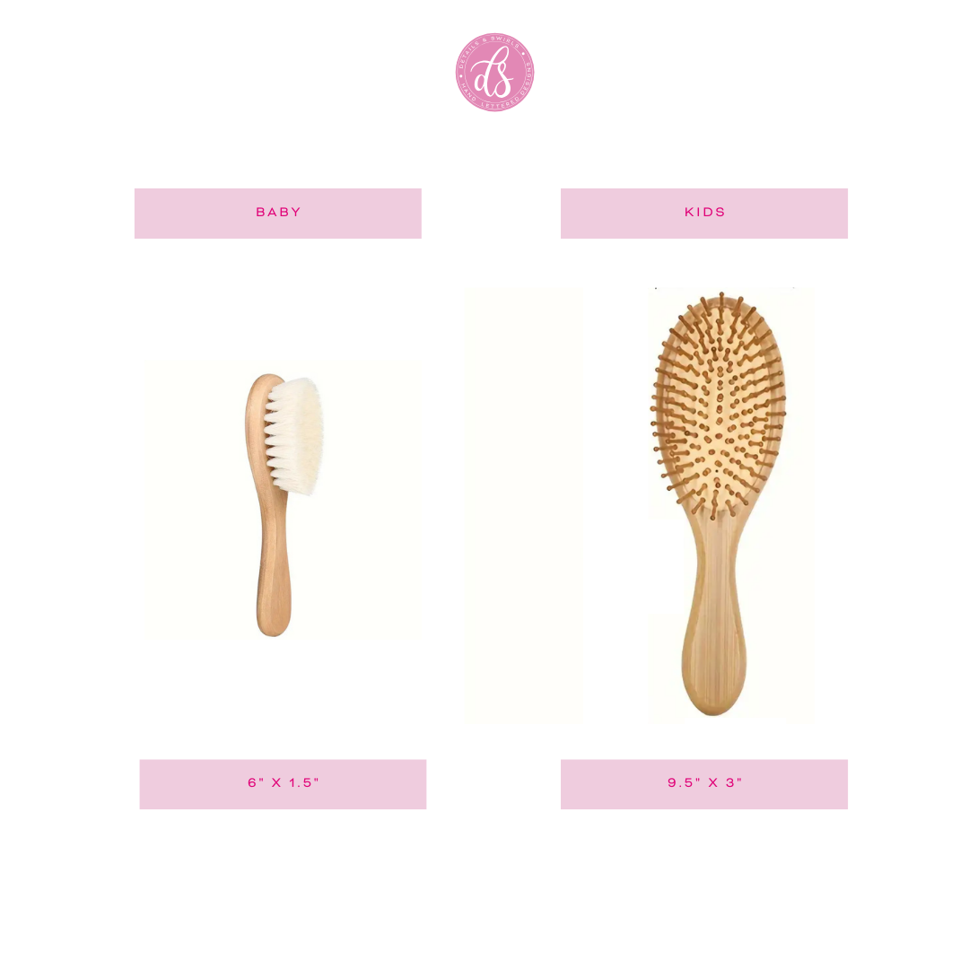 Striped Hand Painted Baby Hair Brush