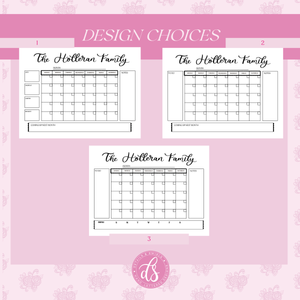 Engraved Frosted Acrylic Dry-Erase Calendar