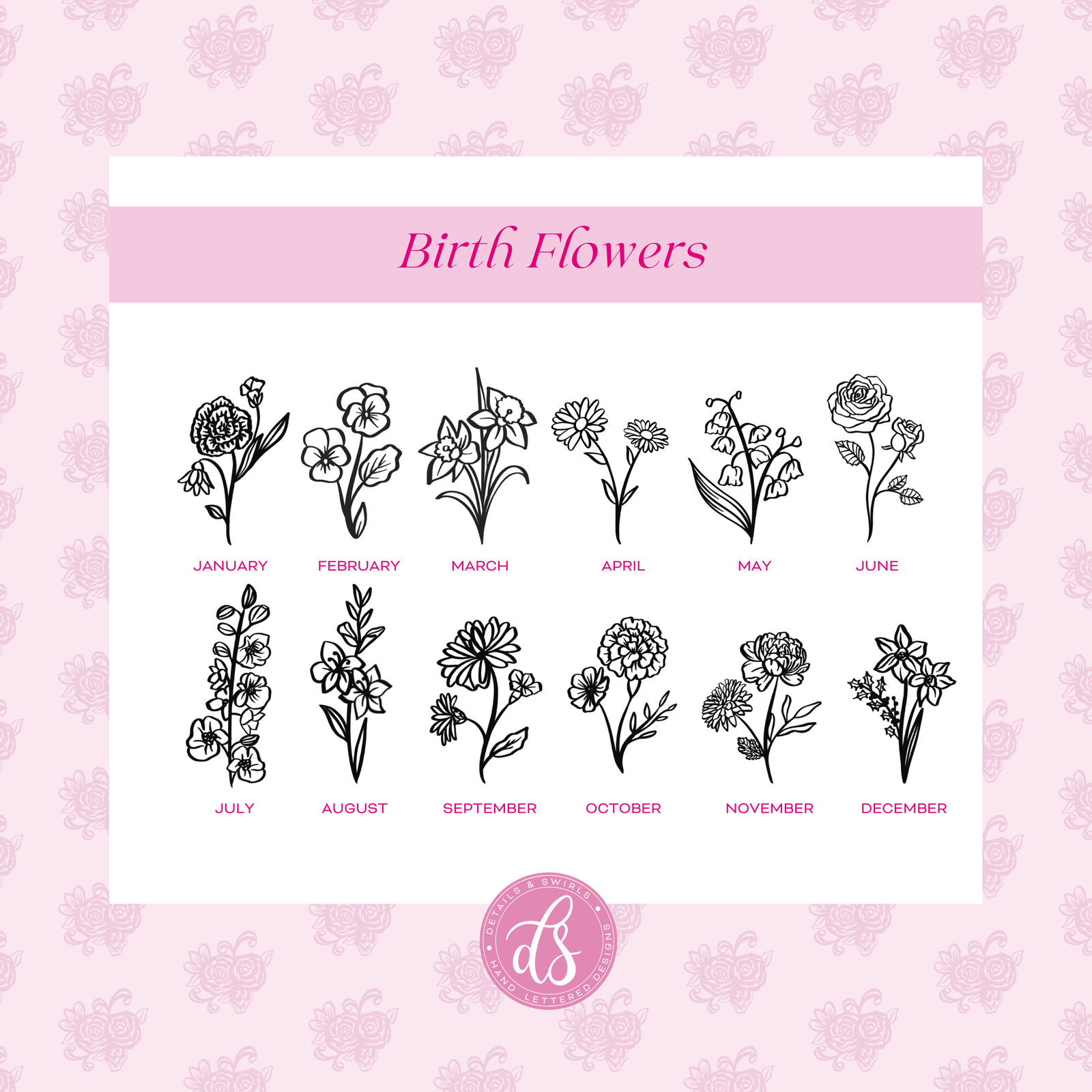 Garden Birth Flower Engraved & Laser Cut Sign