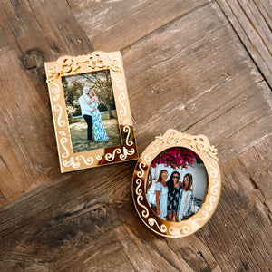 Ornate Gold Mirror Magnet Photo Frame