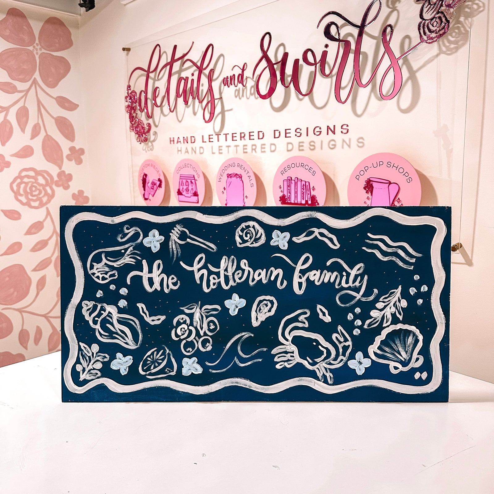 Mediterranean Market Family Name Sign