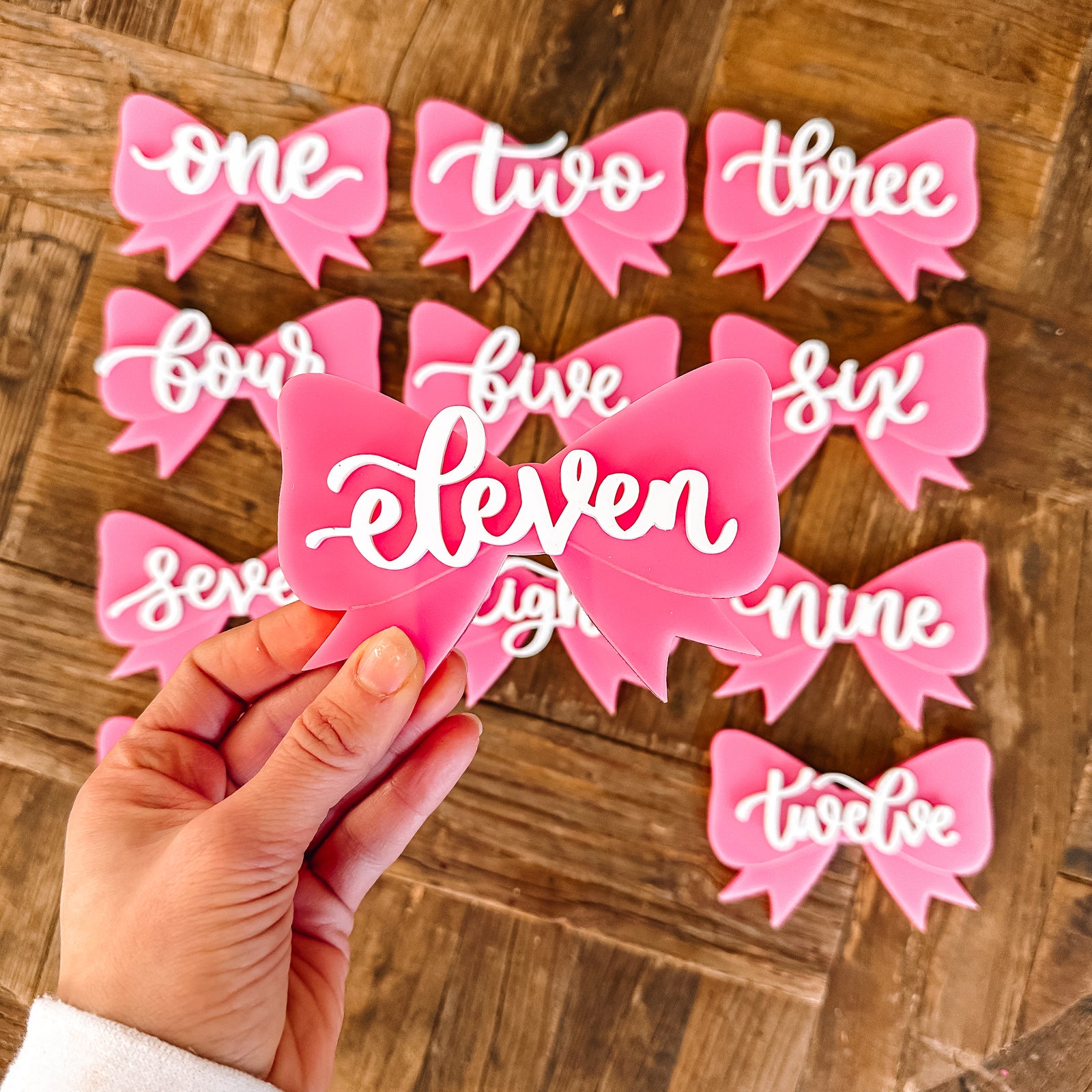 Acrylic Bow Monthly Milestone Markers