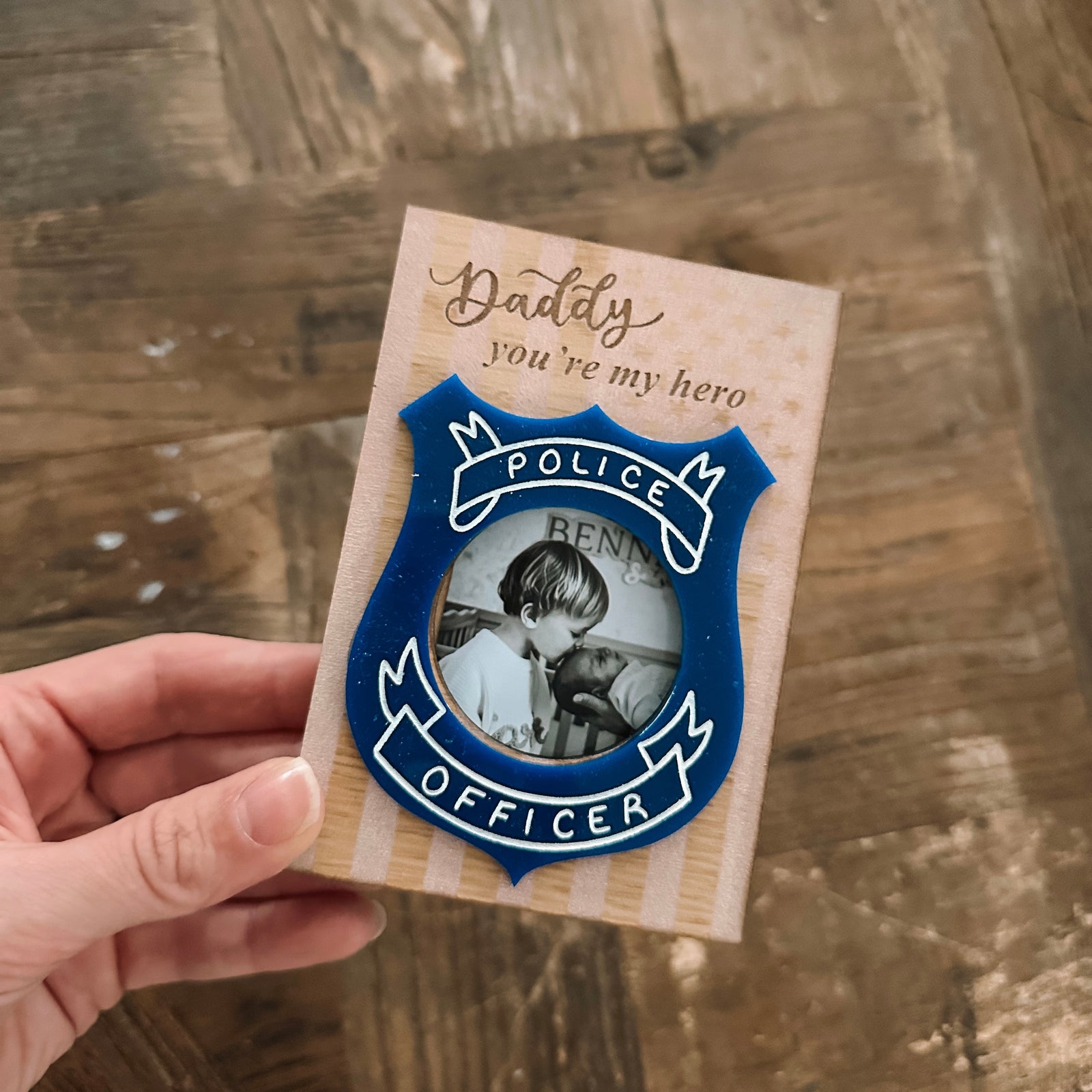 Police Officer Photo Frame Magnet