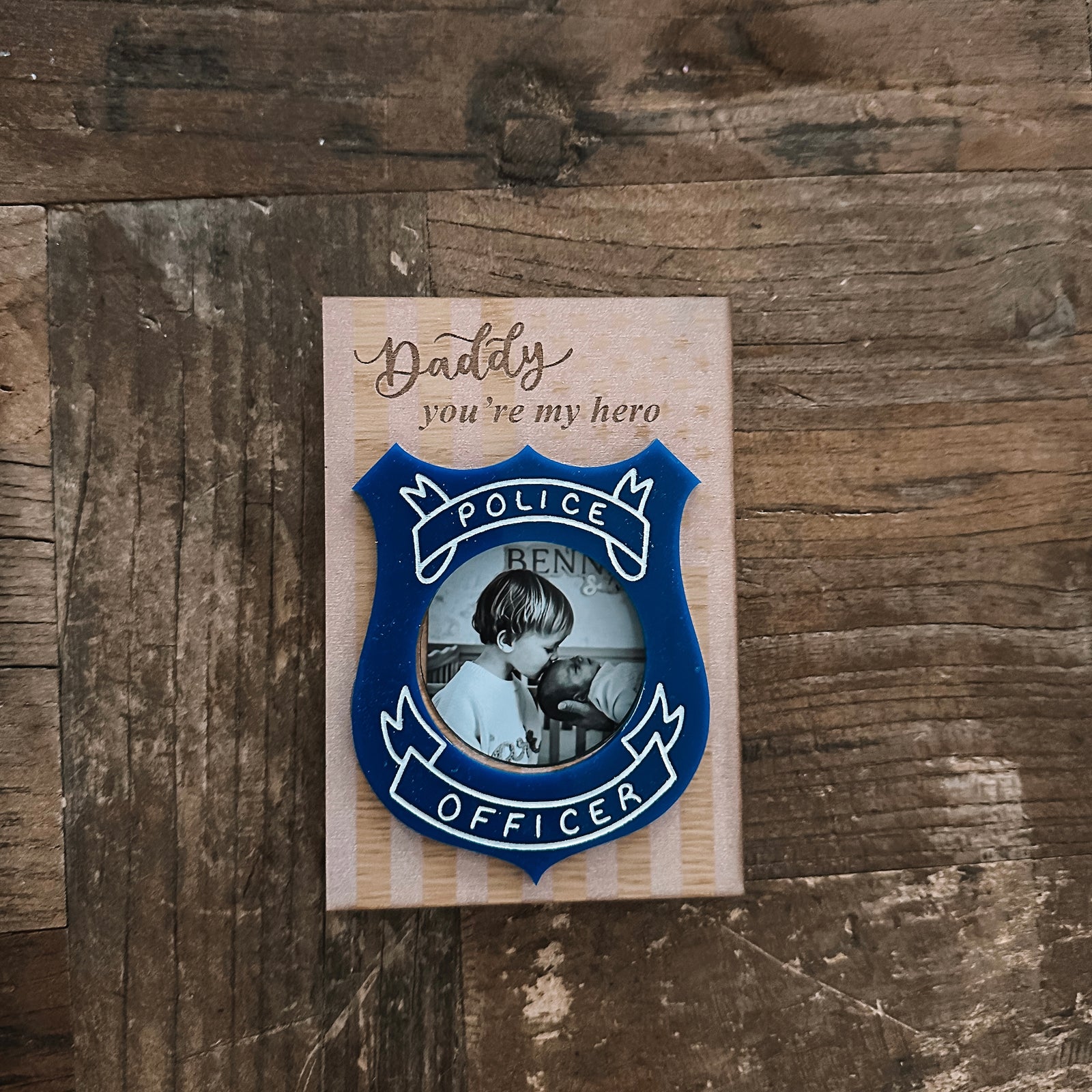 Police Officer Photo Frame Magnet