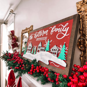 Family Christmas Village 3D Sign