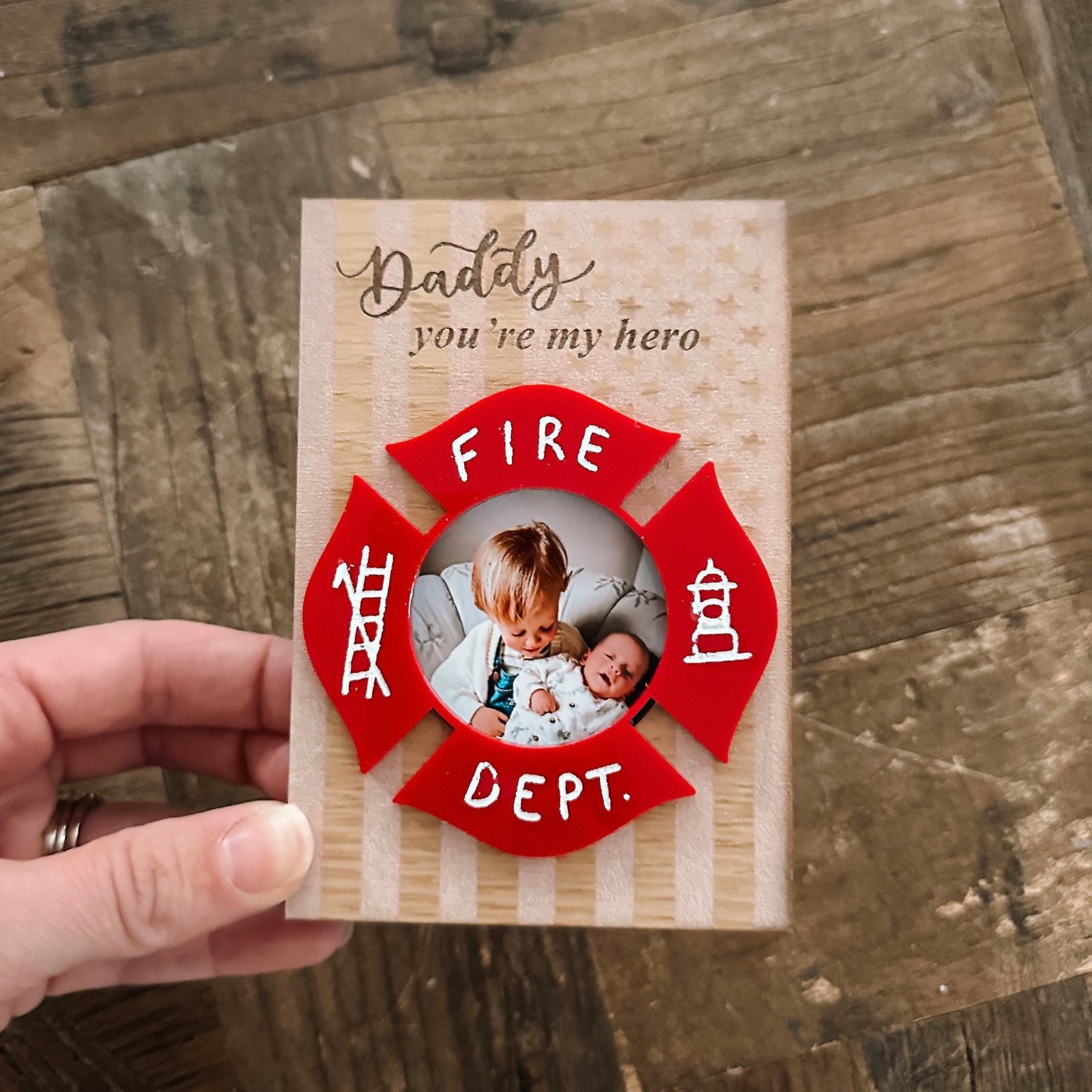Fire Fighter Photo Frame Magnet